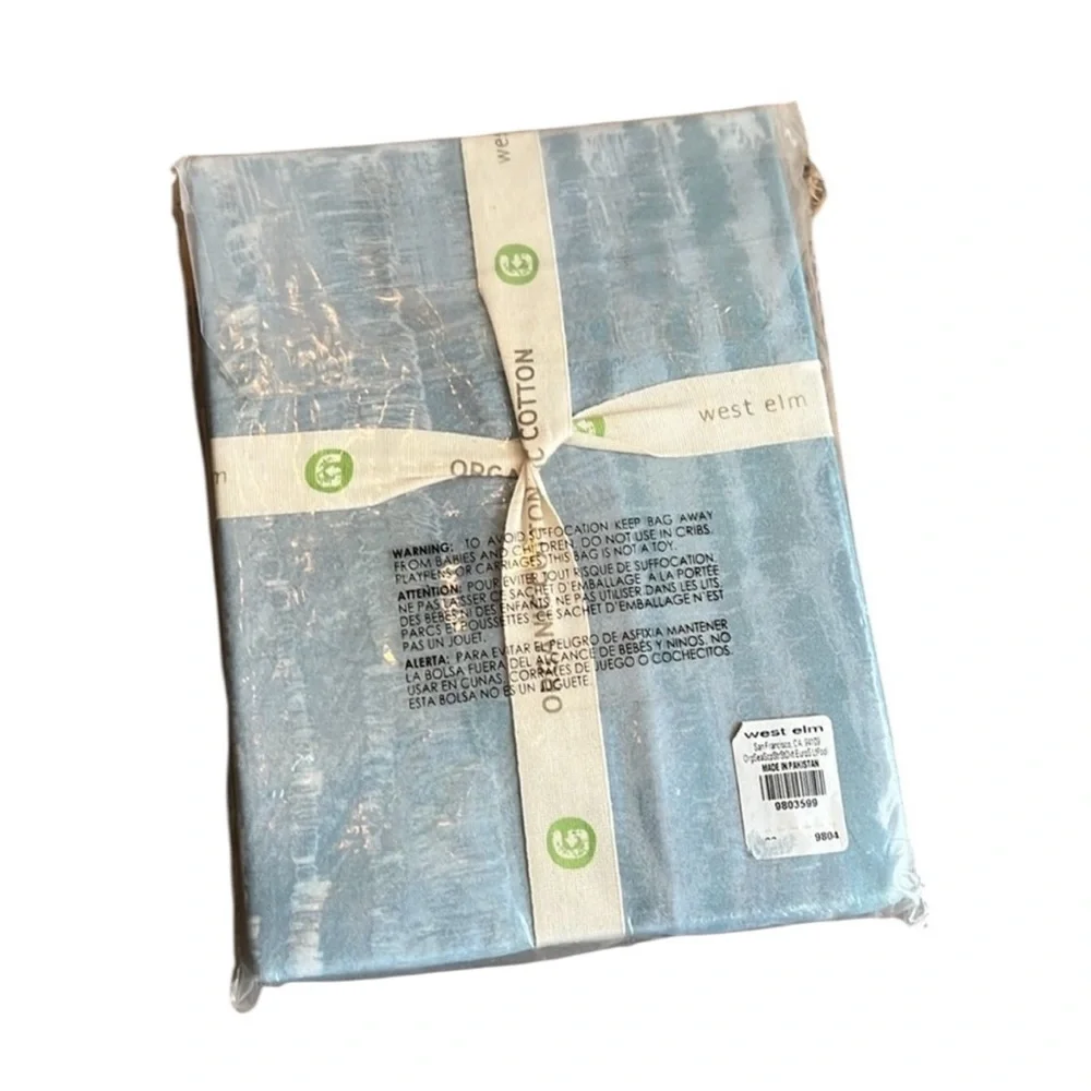 NIP West Elm Seascape Striped Sateen Organic Euro Sham